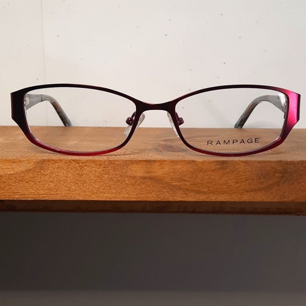 NEW prescription-ready Eyeglass Frame, metal/plastic, plum, Rampage 51-16-135